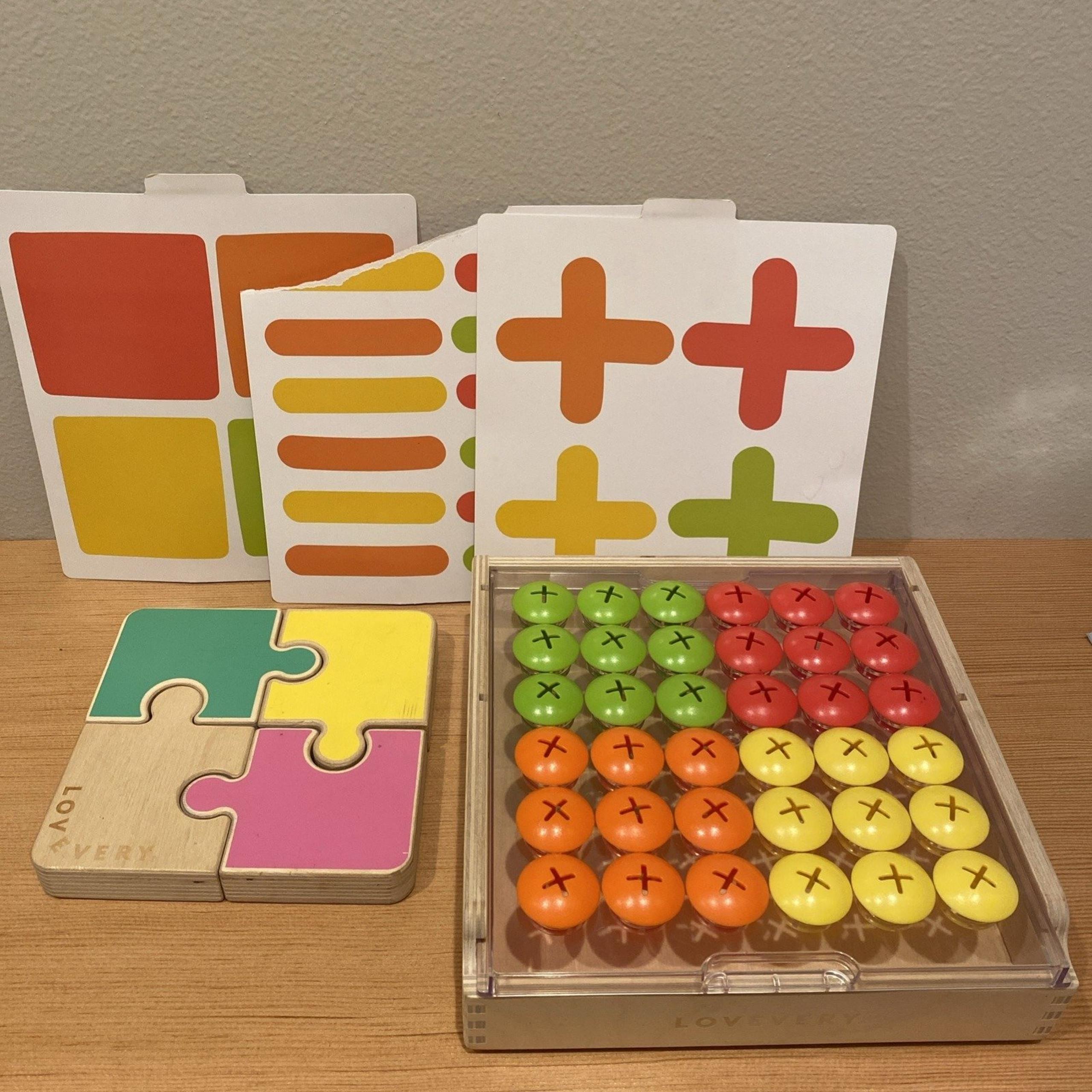 Lovevery Mosaic Button Board And Chunky Puzzle Lot