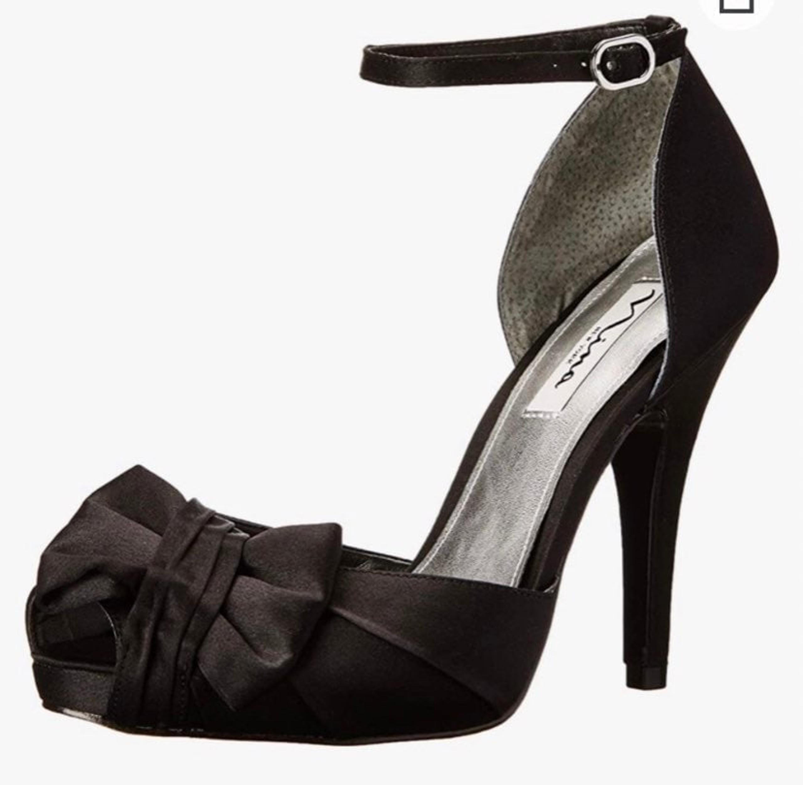 Nina Women’s Ella Black Luster Satin 8