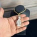 CZ Micro Pave Hoodie Pendant with Rope Chain