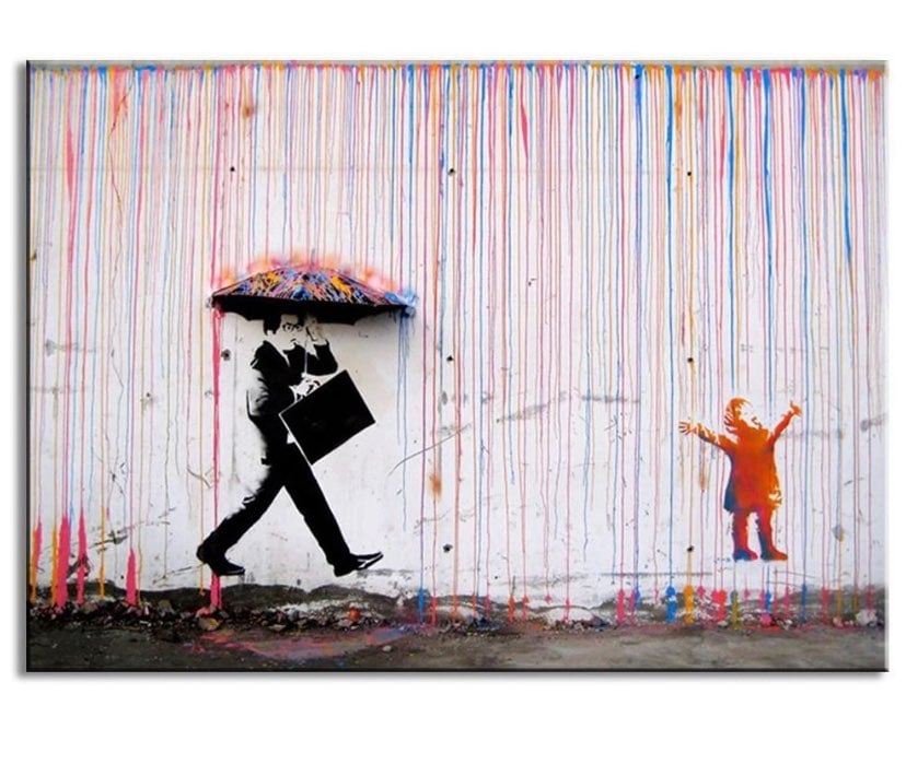 Colorful Rain Wall Canvas Art
