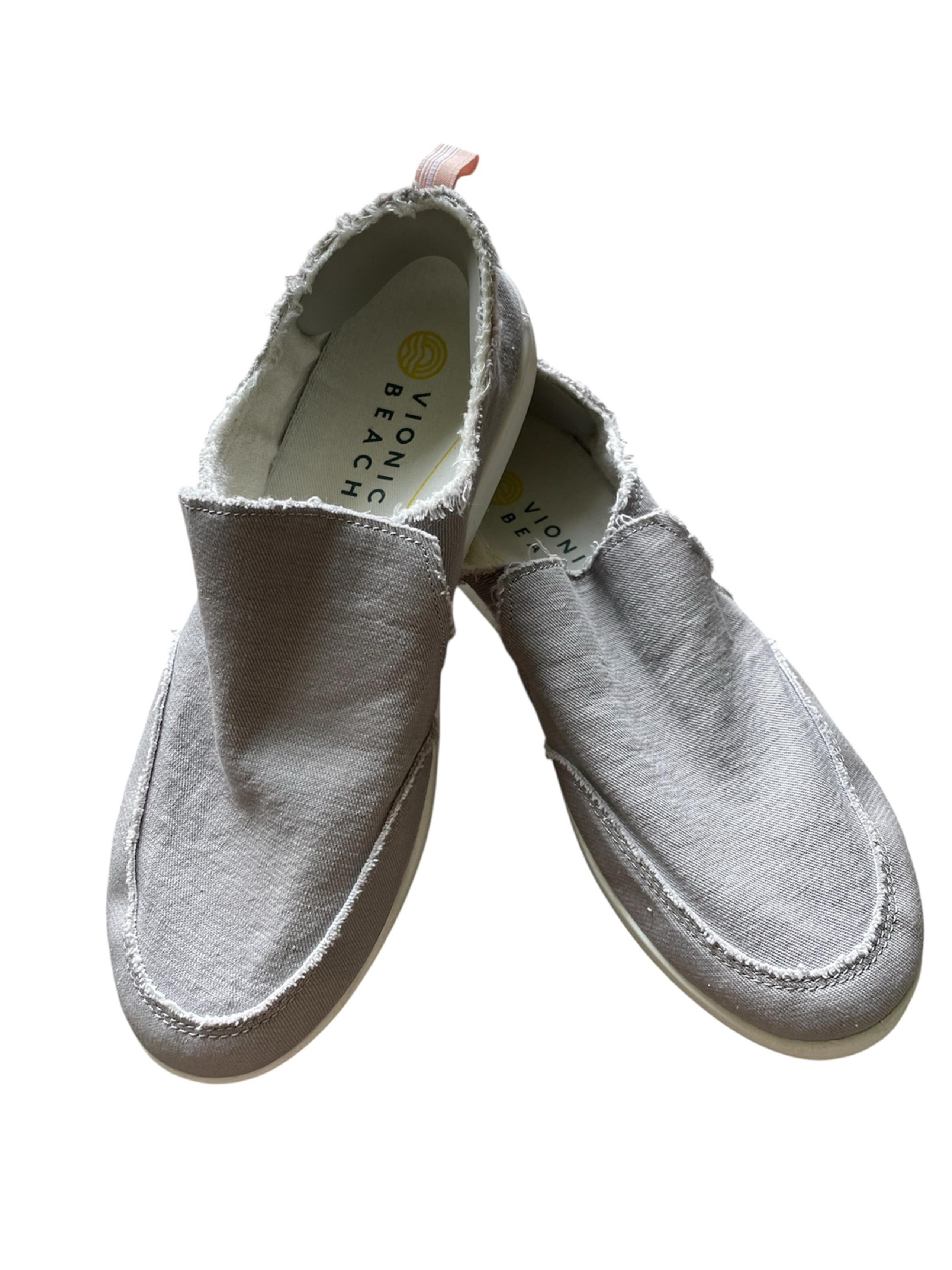Vionic Beach Washable Canvas Slip-On Shoes Malibu Gray Womens 8.5