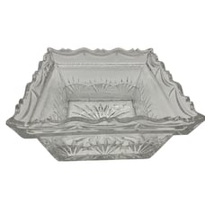 Shannon Crystal Freedom Collection 10 Square Bowl w/Silver Plated Salad Servers