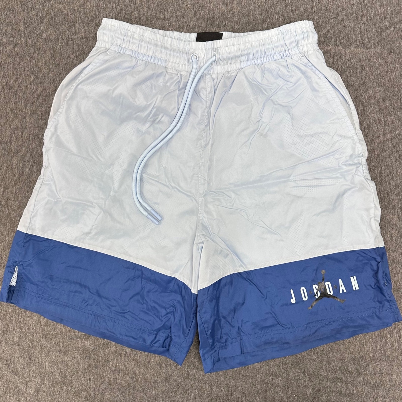 Jordan Color Block Shorts Lightweight Drawstring Swim Athletic Gym Blue Small