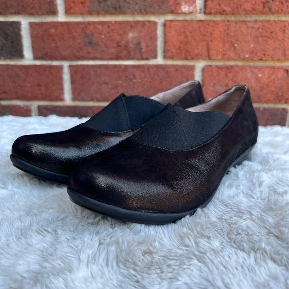 Dansko Black Ann Slip On Metallic Slip On Shoes Size EU 39