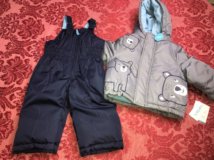 NWT carters snowsuit jacket set 12M bear