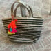 America and Beyond Raven Stripe Eco-friendly Jute Crossbody Tote