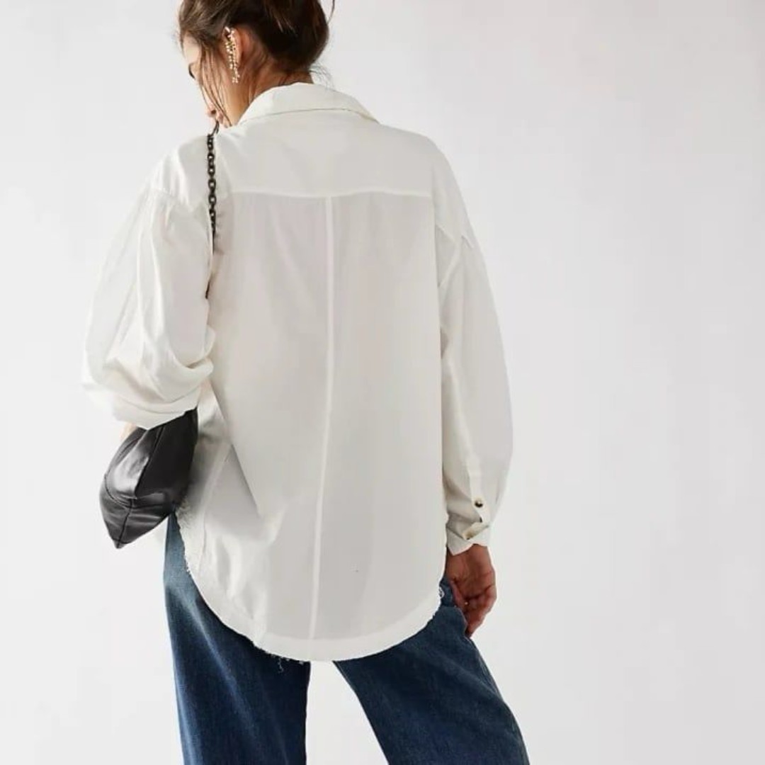 Free People We The Free Happy Hour Solid Poplin Top