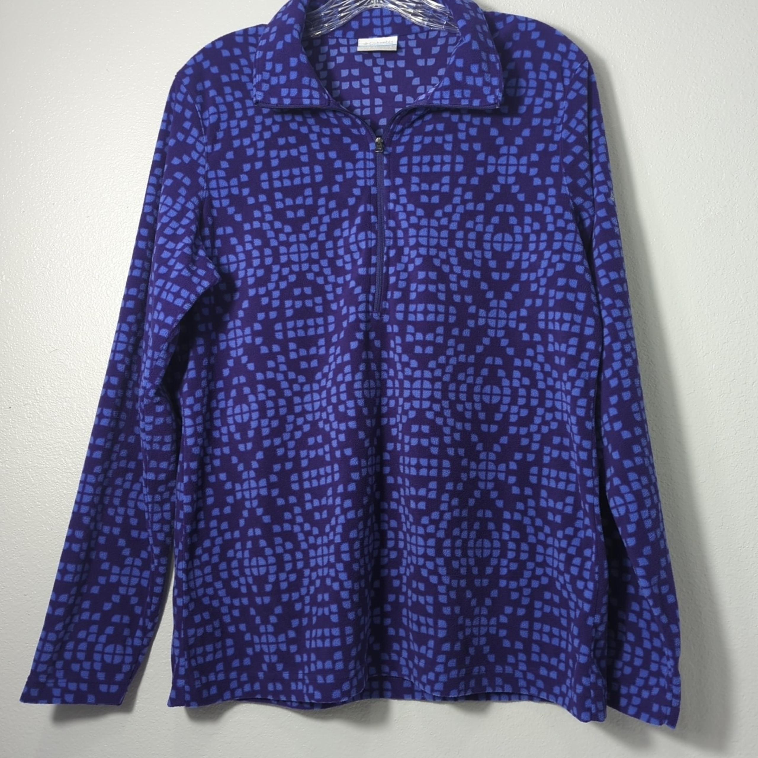 Columbia Women's Size Large Purple Glacial Gust Half Zip Long Sleeve Fleece 120