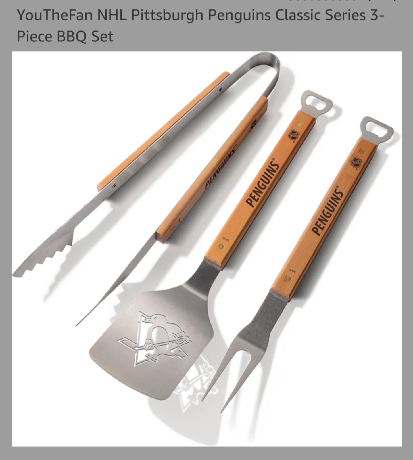 NHL, penguins, 3-piece grill set