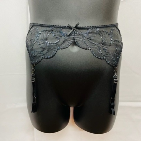 Honey Birdette Sarah Black Suspender, Size Medium- NEW WITH TAGS