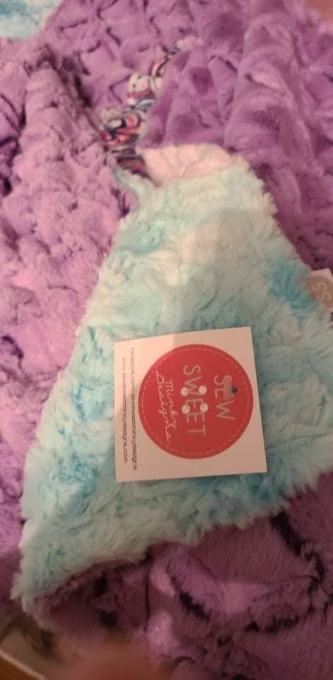 Minky unicorn strip Blanket
