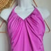 J. Crew, New, Fuchsia Pink Ruched V-Neck Halter One Piece Swimsuit, Size 12