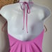 J. Crew, New, Fuchsia Pink Ruched V-Neck Halter One Piece Swimsuit, Size 12