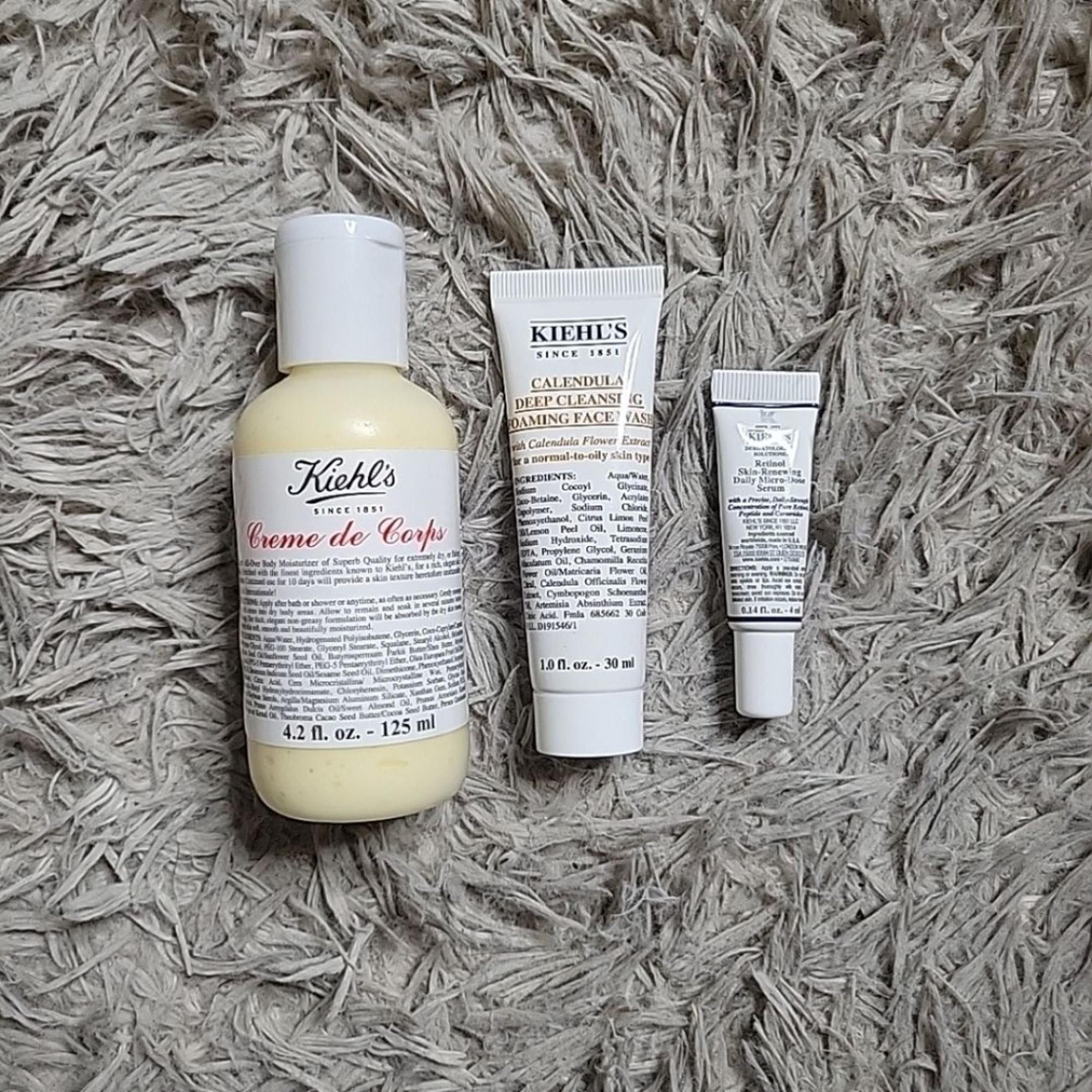 Beauty Bundle Kiehls Kiehl's Retinol Serum Creme De Corps Calendula Face Wash