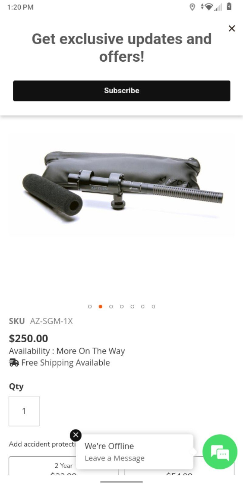 Azden shotgun mic with boom pole and cables
