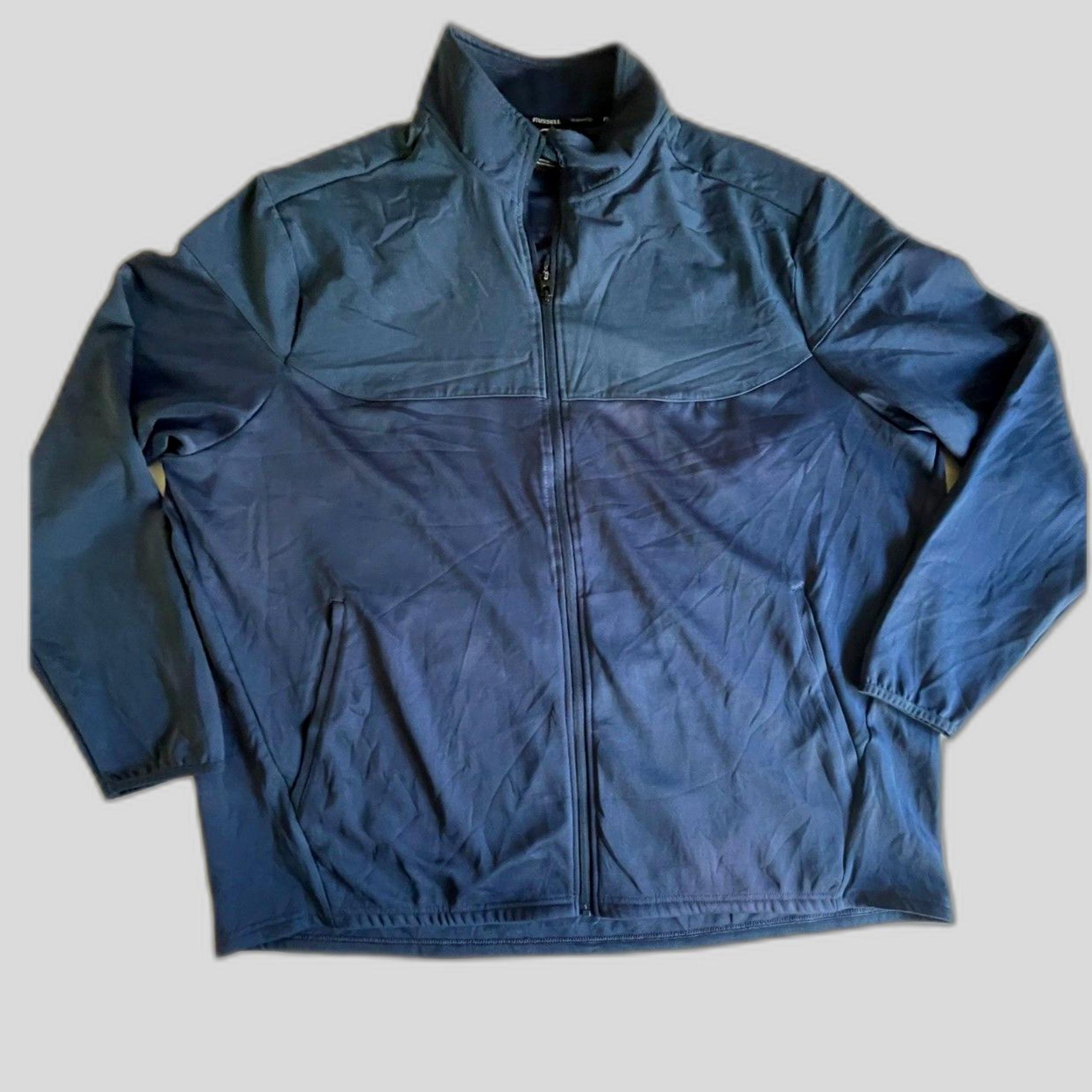 Russell Mens Dry-power 360 long sleeve full zip jacket Blue Size 2XL Athletic