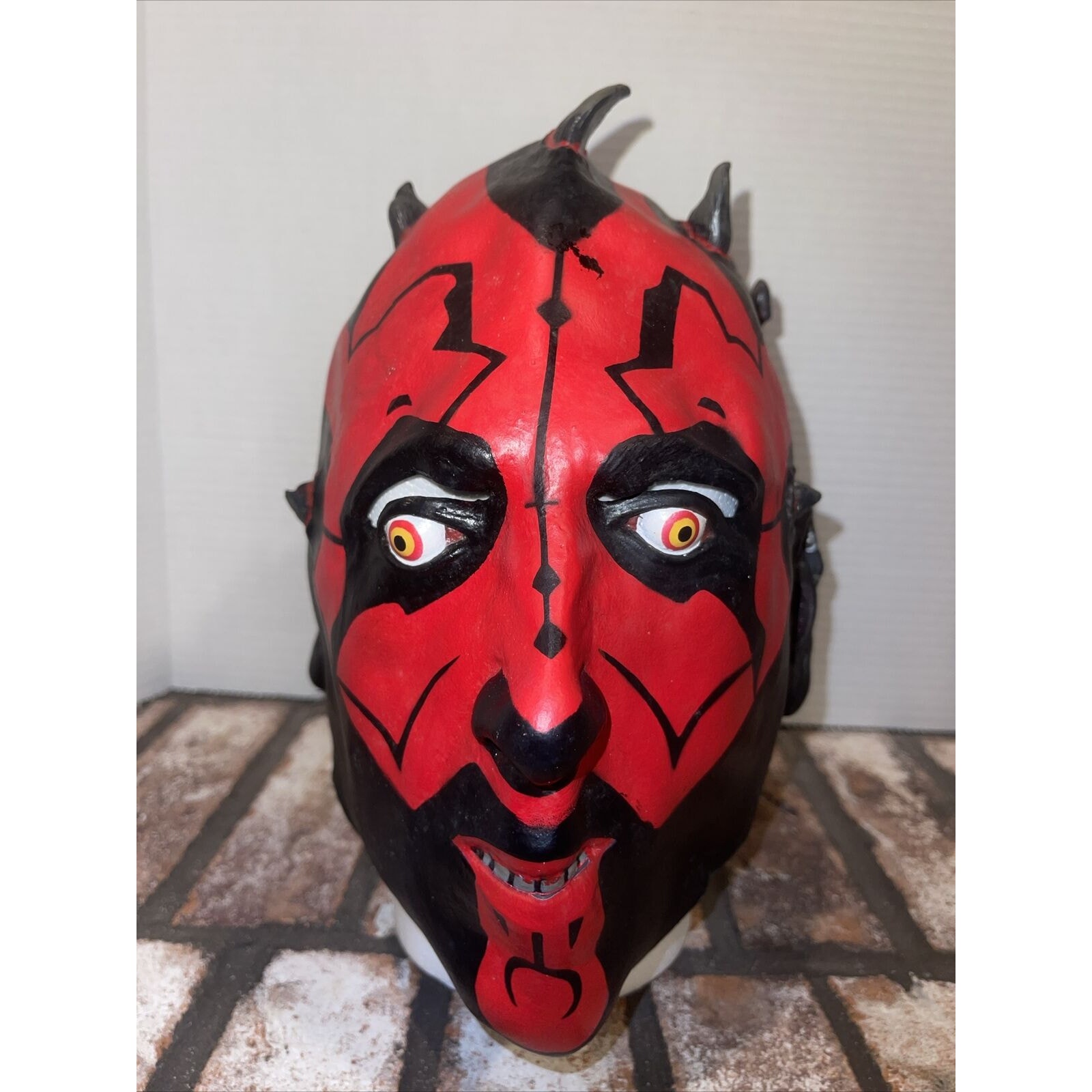 Star Wars Red Black Darth Maul Mask Latex Lucas Films Halloween Costume