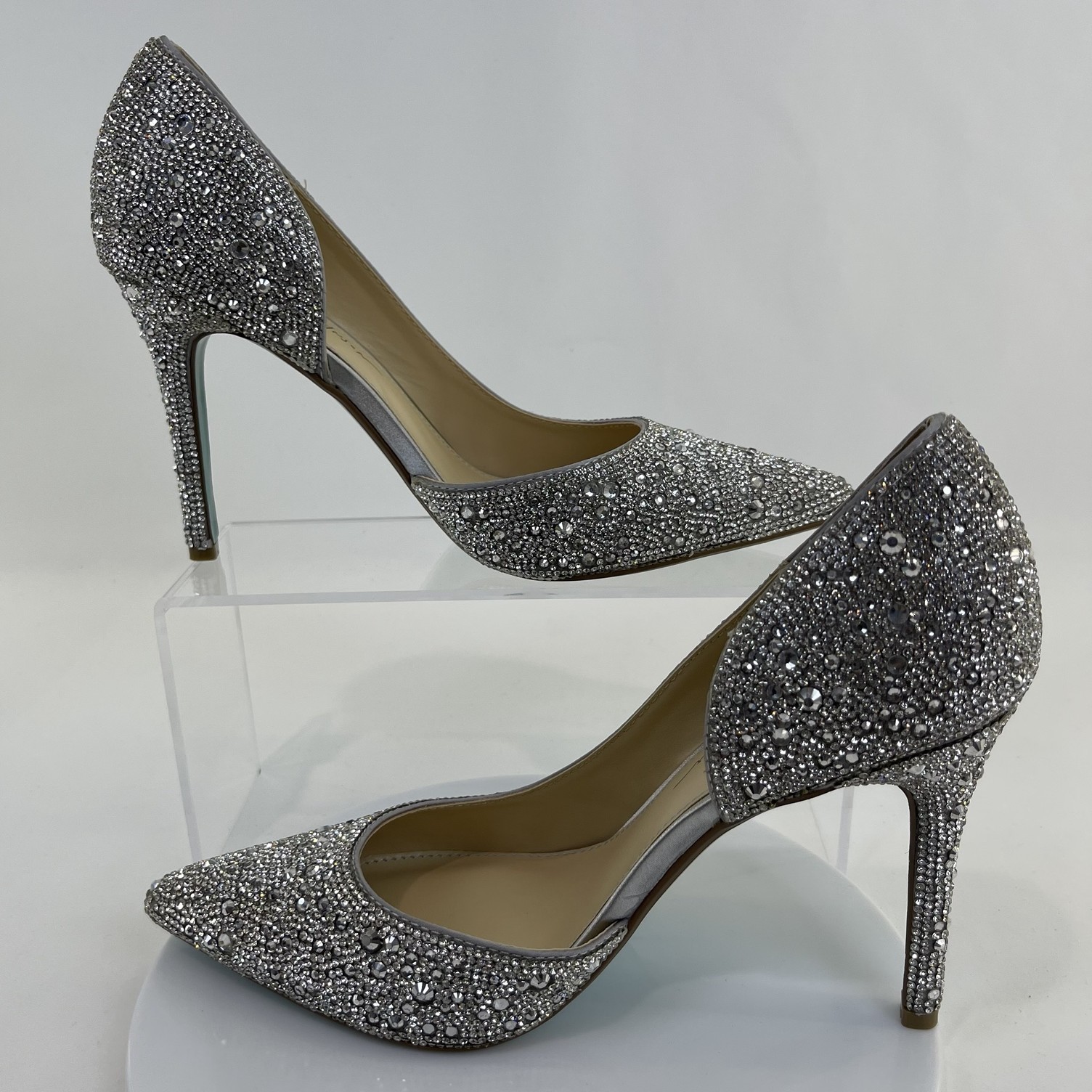 Betsey Johnson 9 Hazil Rhinestone High Heel Stiletto Pump Silver | Sz 8.5 | NEW