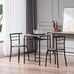 3 PCS Kitchen Dining Set Modern Breakfast Furniture Metal Table & 2 Chairs
