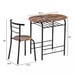 3 PCS Kitchen Dining Set Modern Breakfast Furniture Metal Table & 2 Chairs