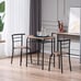 3 PCS Kitchen Dining Set Modern Breakfast Furniture Metal Table & 2 Chairs