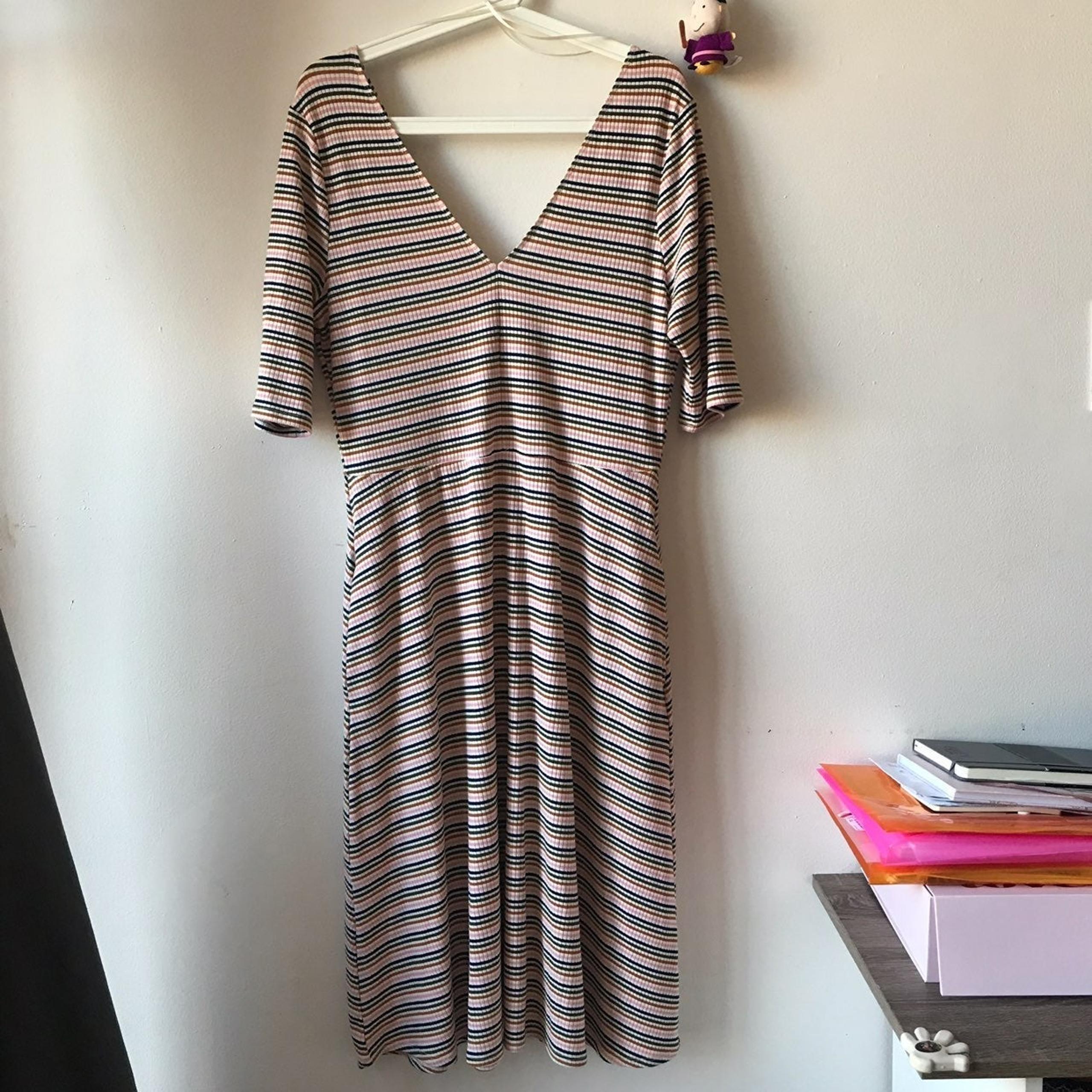 Socialite V Neck Striped Dress