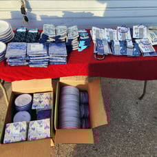 Happy Hanukkah 2 sets plates x 2 sets napkins x 5 pairs of socks