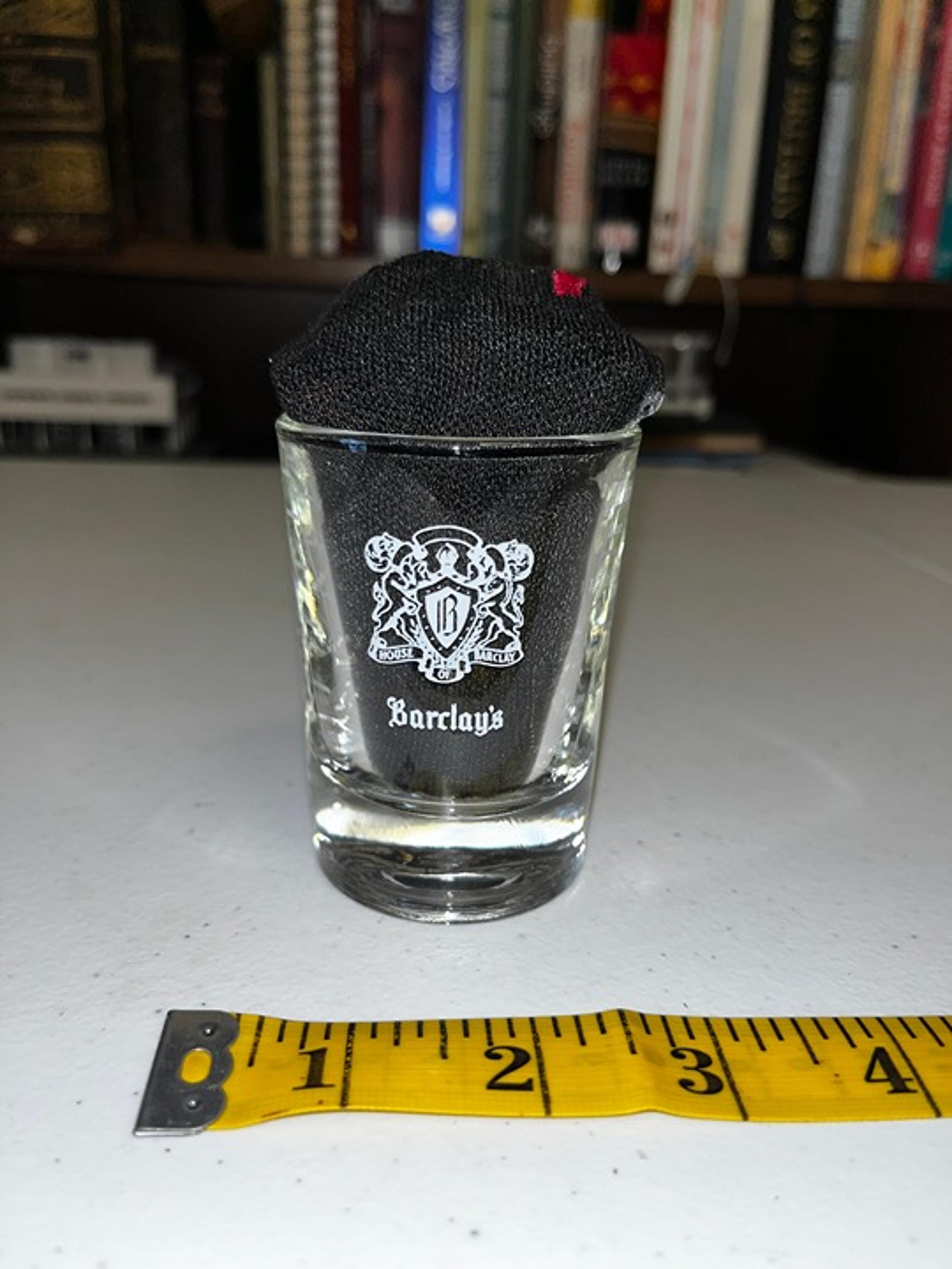 VINTAGE Barclay's Glass Shot Glass - 1/2 oz Measurements up to 2.5 oz - Libbey?