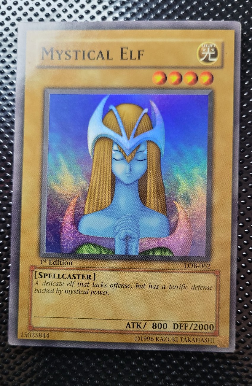 Yugioh! Mystical Elf Super Rare 1st Edition LOB-062