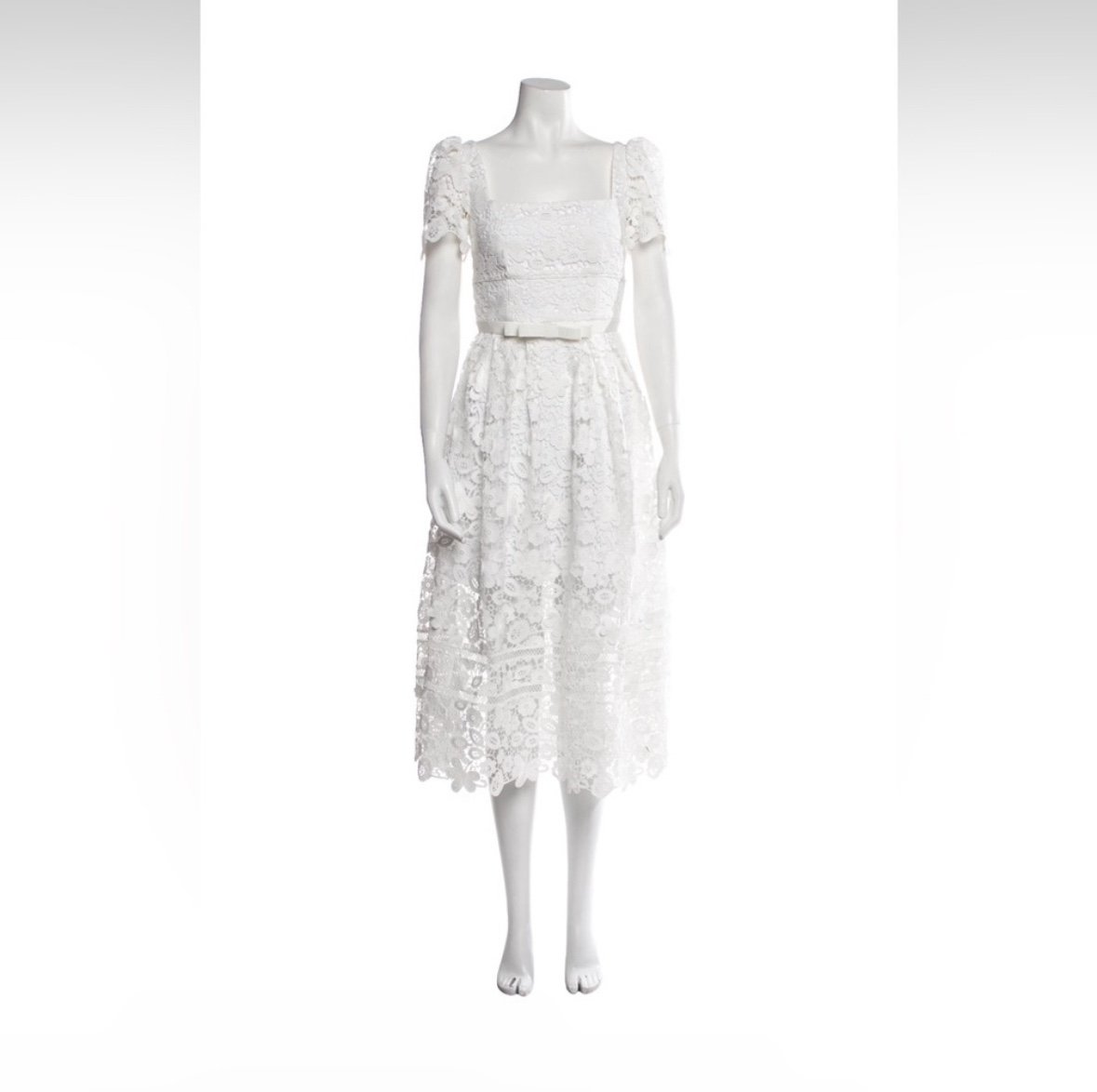Self-Portrait lace white midi dress , xs