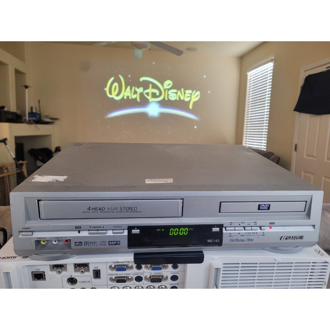 Sansui VRDVD4000A DVD Player VCR Recorder Platinum Plus Tested
