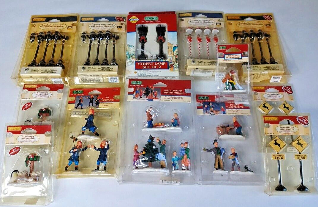 Lot 13 Packs Lemax Village Collection Assorted Christmas Figurines Retired Putz