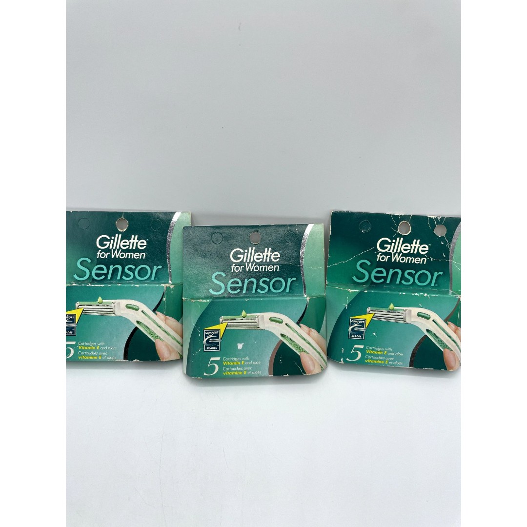 3 Gillette Sensor For Women 5 Razor Blades Refill Cartridges Discontinued Bs232