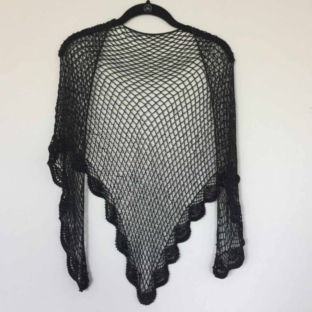 Black Beaded Vintage Shawl