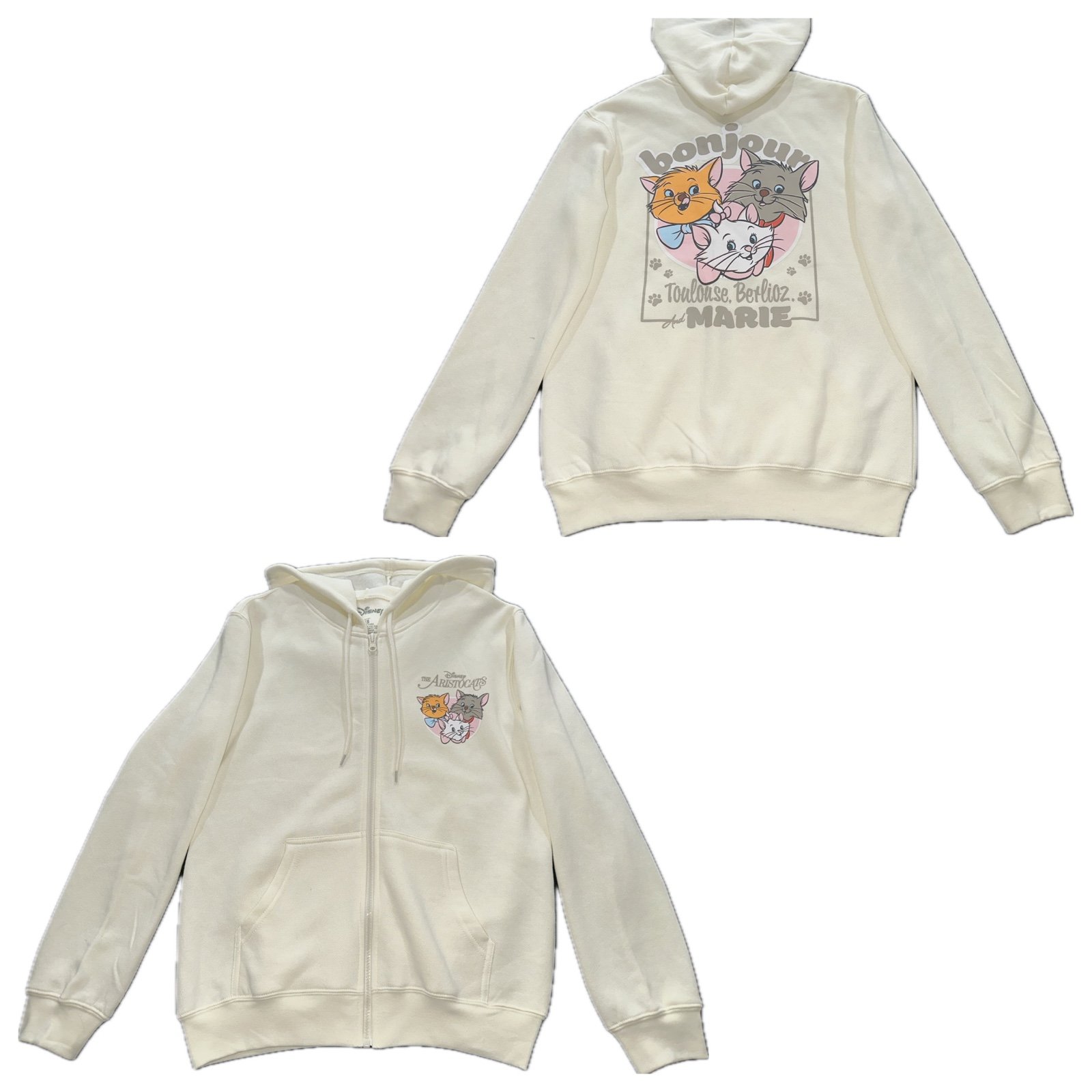 Disney The Aristocats Marie Full Zip Hoodie Sweatshirt Women’s XS,S & XL New