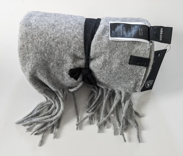 NEW CANADA NOBIS Vera Unisex Wool Scarf Light Grey
