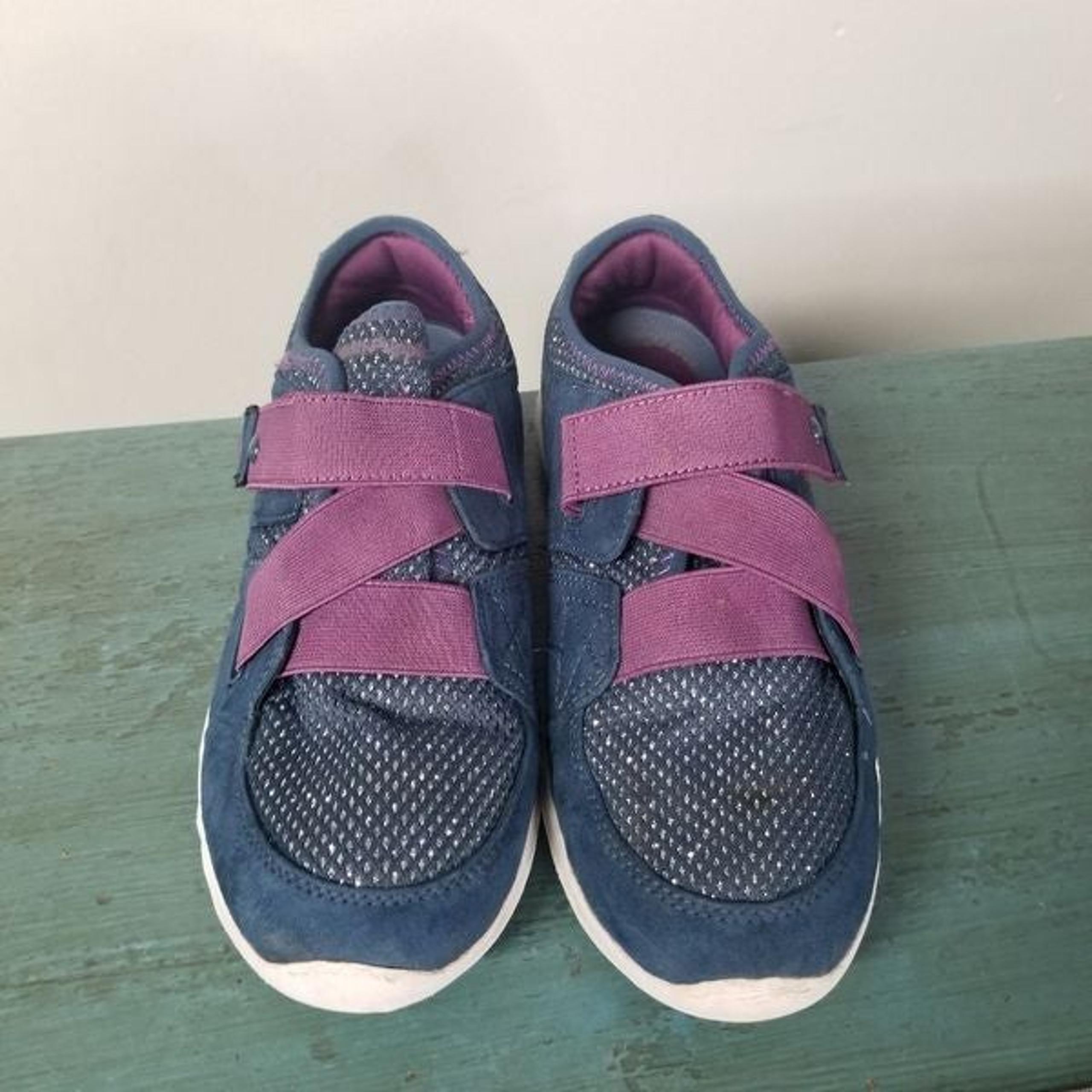Blue and Purple 4.5 shoes sneakers latch and hook