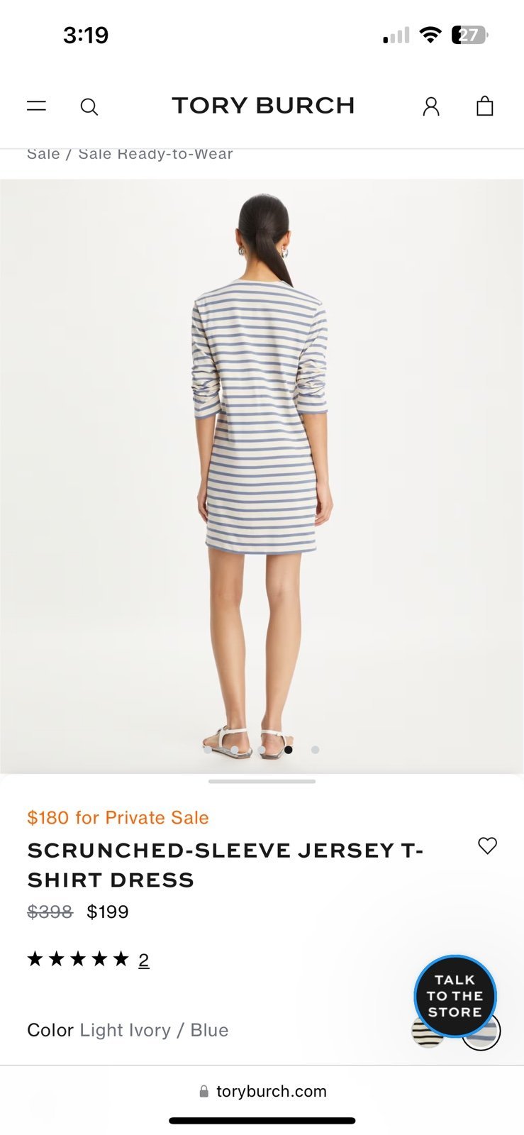 送料関税込みTory Burch SCRUNCHED-SLEEVE JERSEY T-SHIRT DRESS Tory Burch Scrunched-Sleeve Jersey T-Shirt Dress