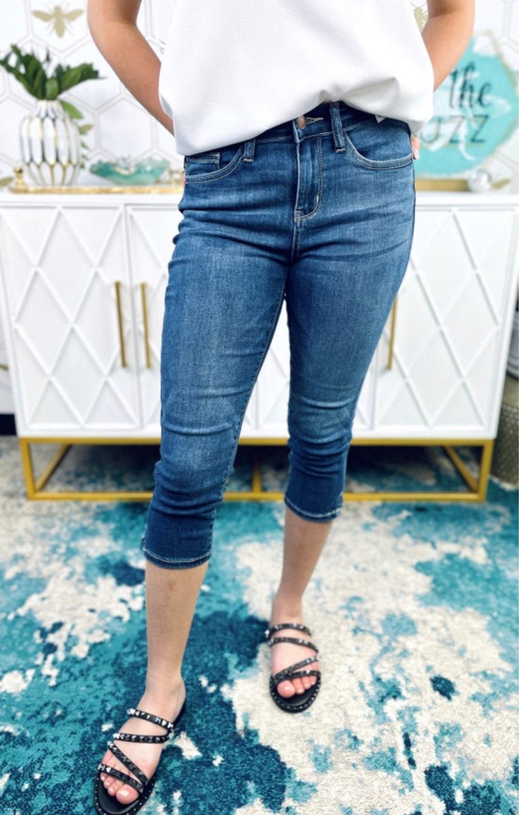 Judy Blue mid rise jean capri size 1 NWT