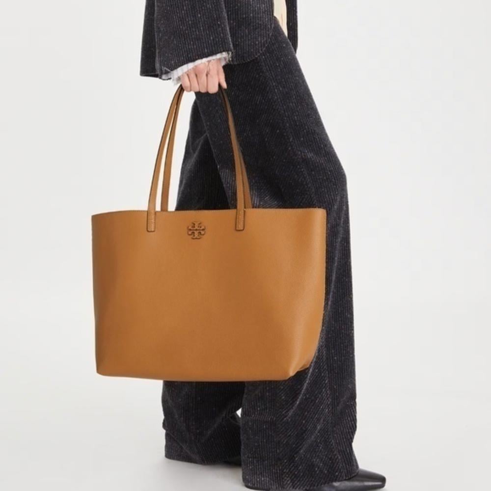 Tory Burch McGraw Leather Tote in Tiramisu Brown