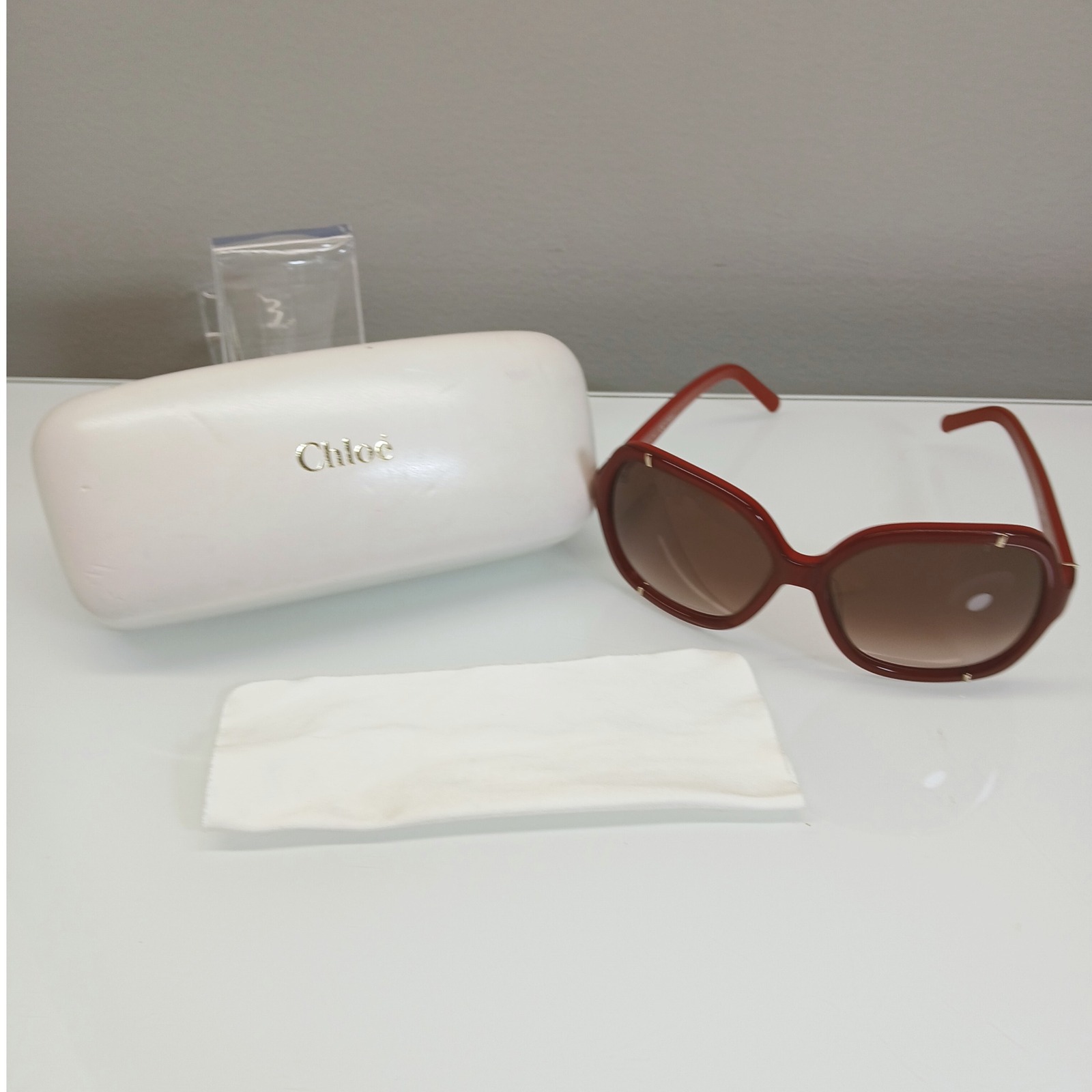 Chloé Sunglasses Women Regal Red Oversized Retro Old Hollywood Glamorous Luxury