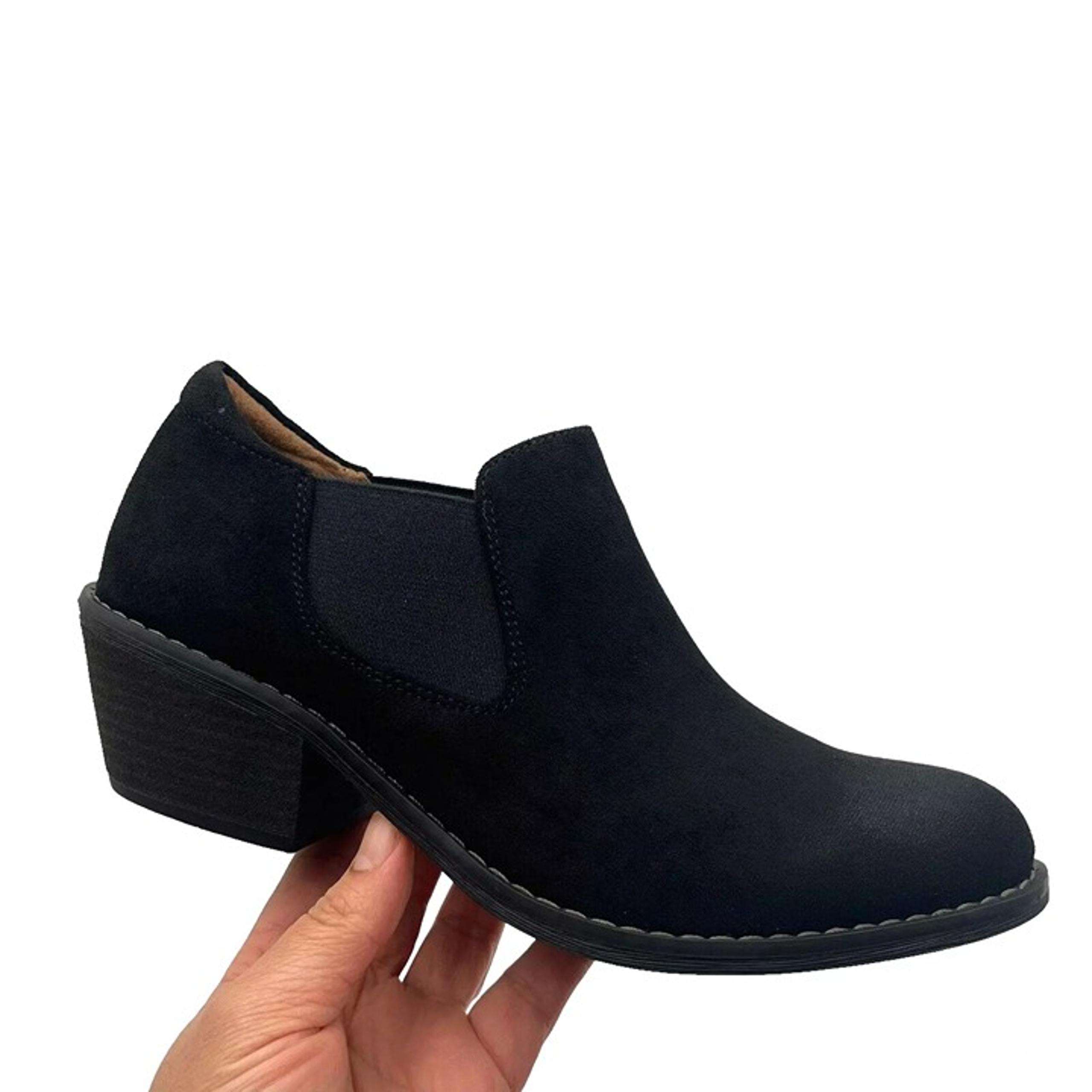 Eurosoft Womens Ankle Bootie Size 8 Solid Black Slip on Flexible Cushioned Shoes