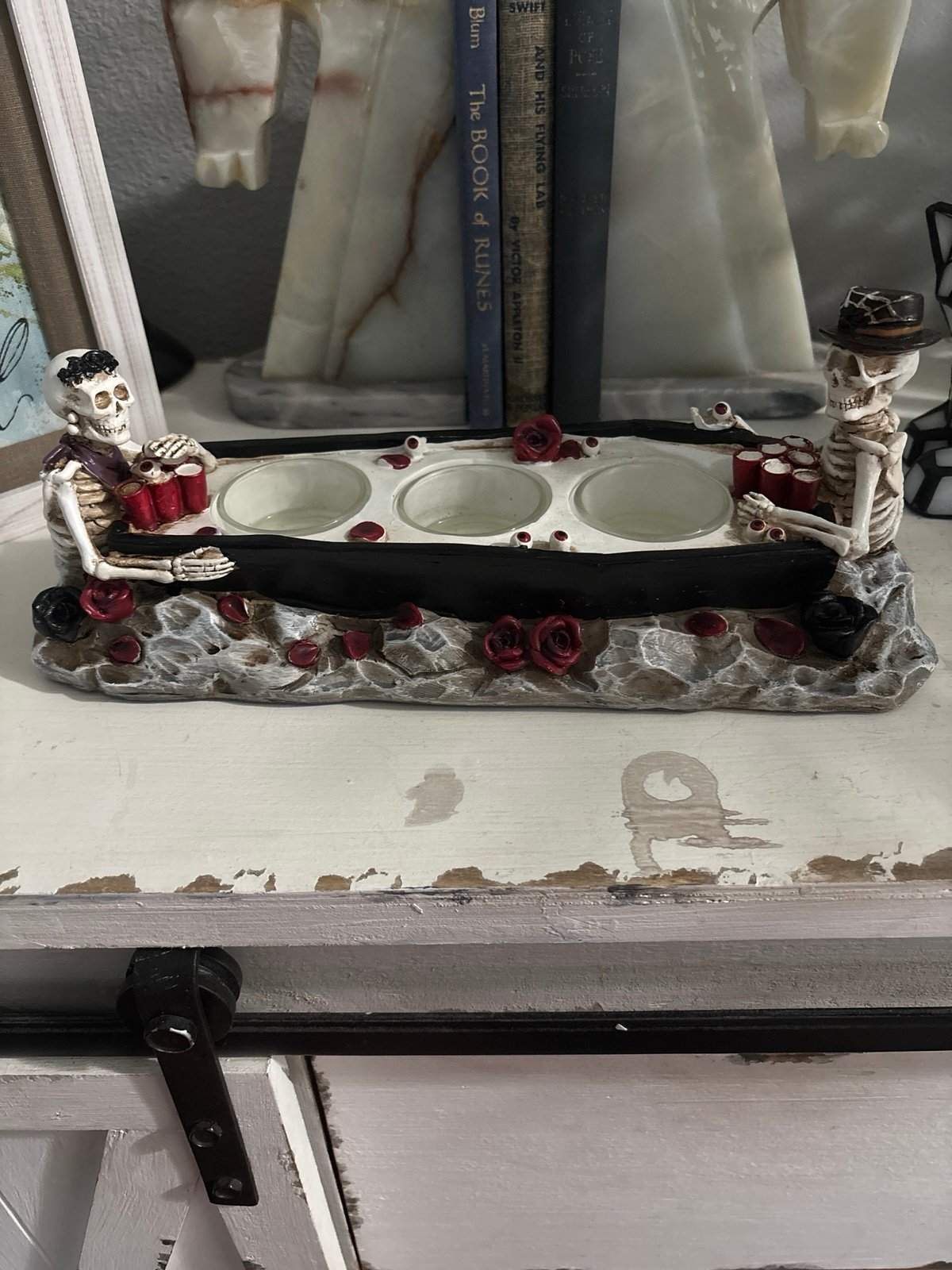 Yankee Candle Phantasmagoria Skeleton Cup Pong Toss Spooky Party Tealight Holder