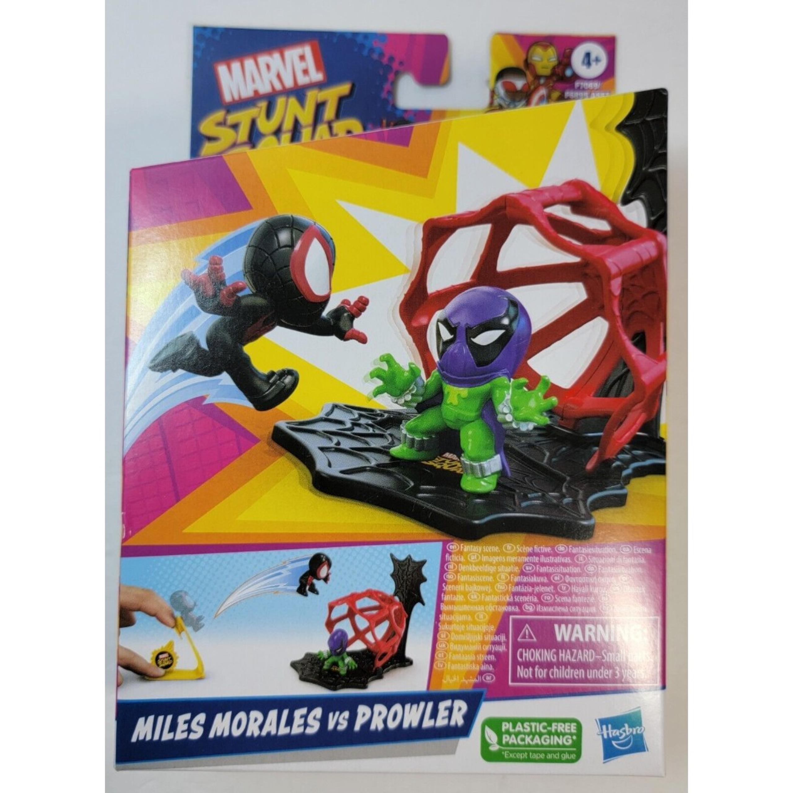 Marvel Stunt Squad Action Figure Miles Morales vs Prowler Launcher and Playset