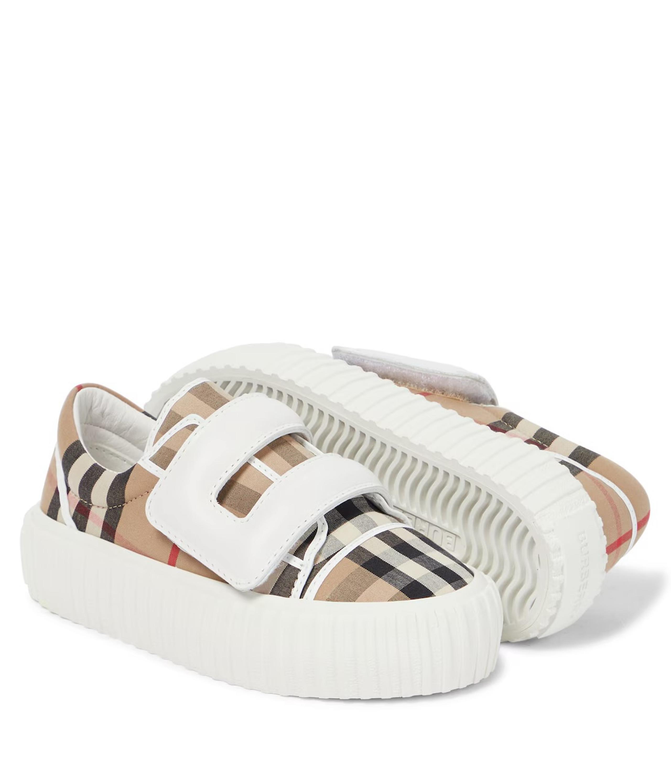 BURBERRY AUTHENTIC KIDS CHECK CANVAS SNEAKERS SIZE 31