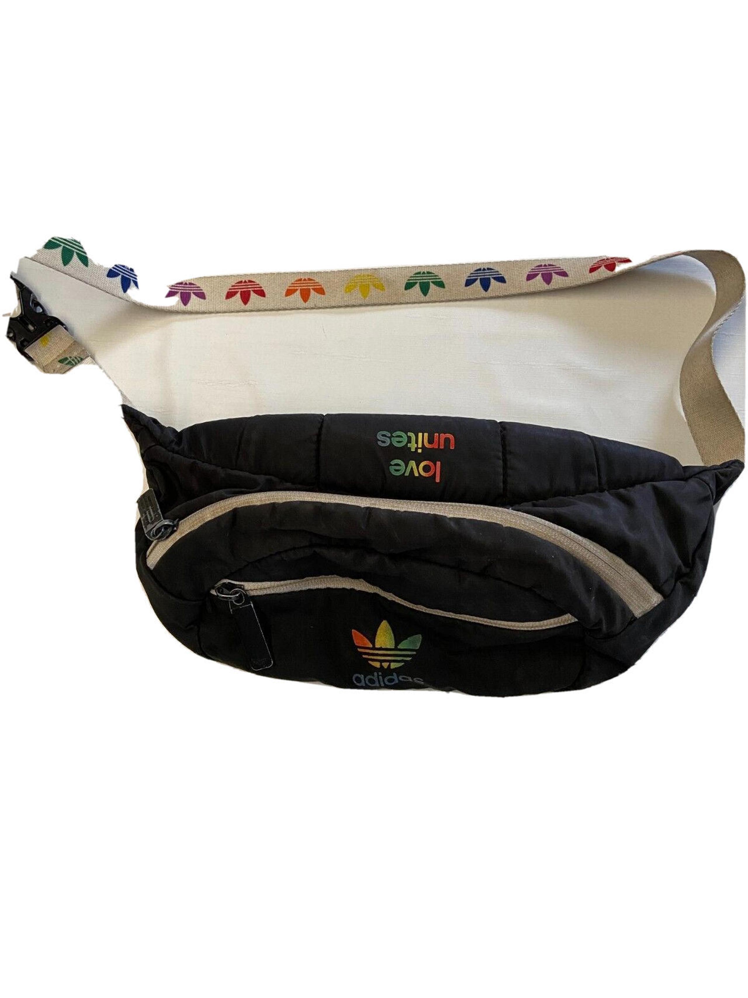 Vintage ADIDAS Black Love Unites Waist Pack