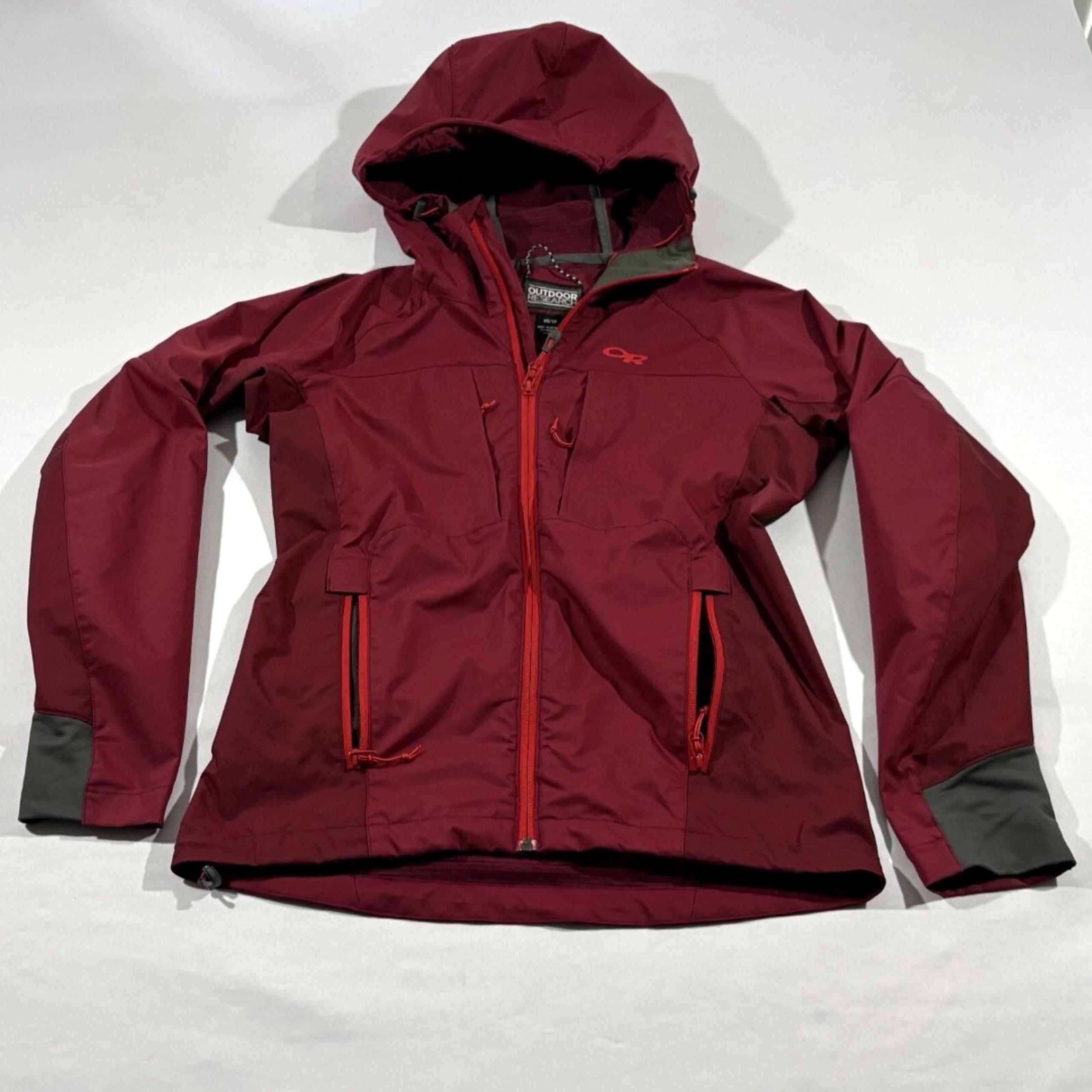 Outdoor Research San Juan Zip Shell Hoodie Windbreaker Jacket Red Womens Sz XS