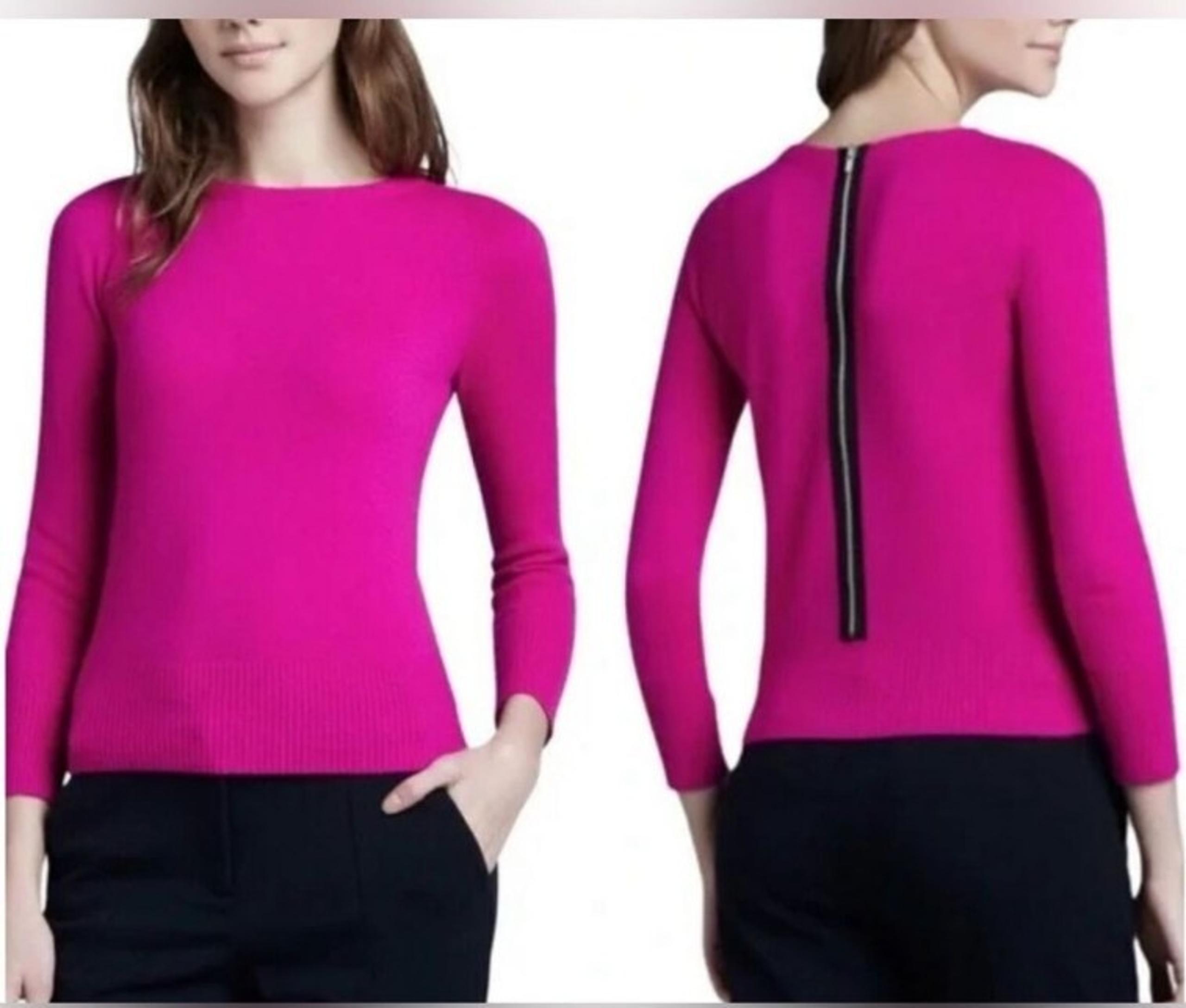 Diane Von Furstenberg Dvf Fuschia Pink Wool-Blend Sweater Size Medium