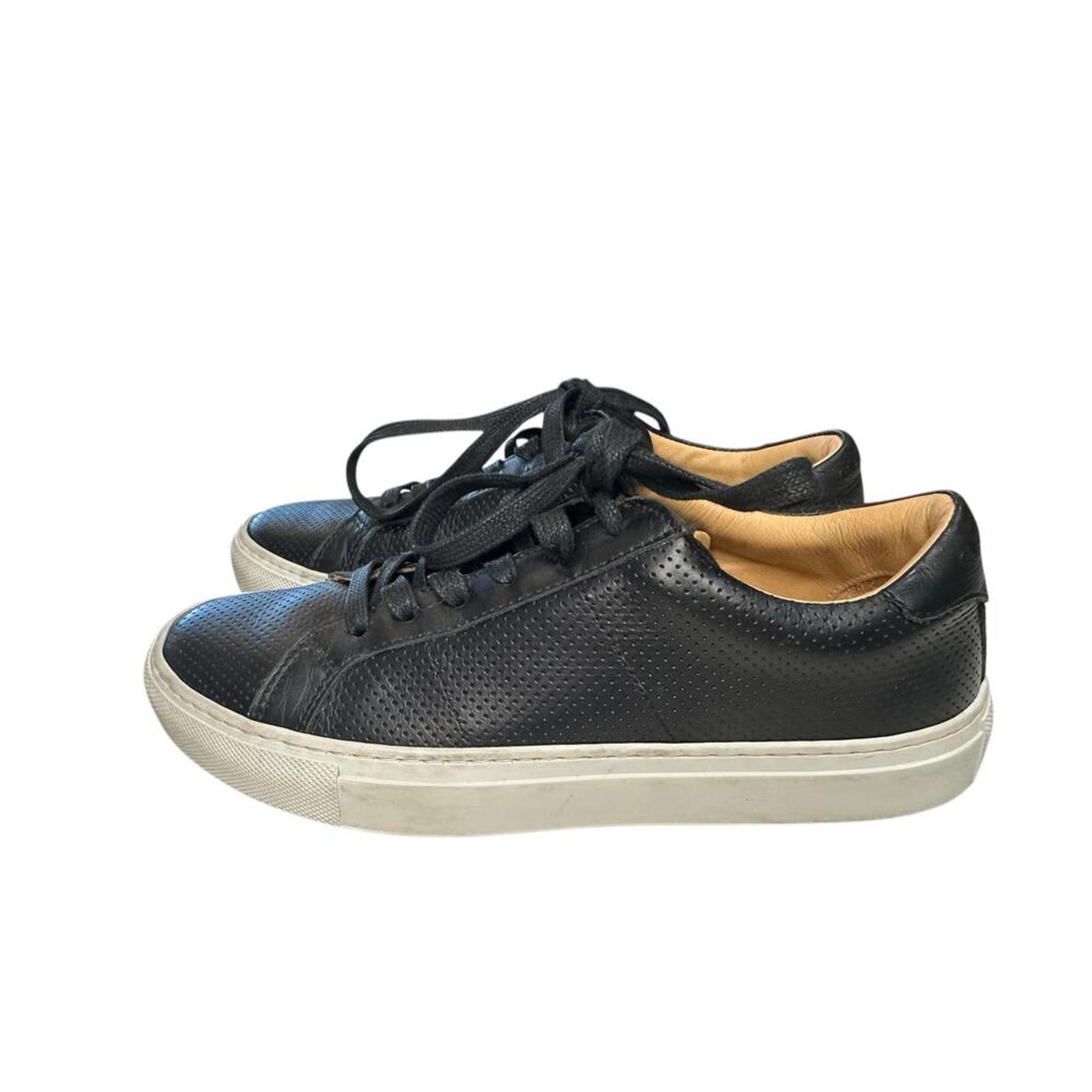 Greats Brooklyn Womens Royale Black Perforated Leather Sneakers Size 7.5 Casual