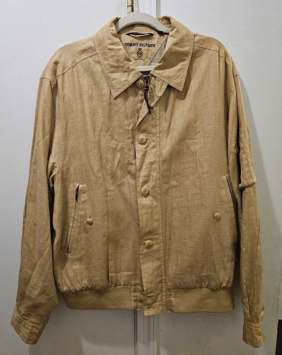 Vintage HTF Tommy Hilfiger Linen Bomber Jacket